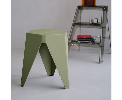 ASTRID (SET OF 2) PLASTIC STACKING STOOLS - GREEN