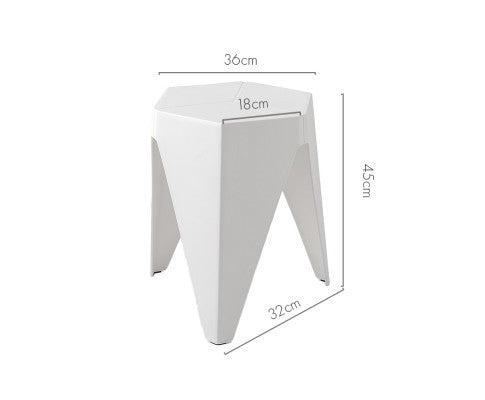 ASTRID (SET OF 2) PLASTIC STACKING STOOLS - WHITE
