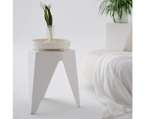 ASTRID (SET OF 2) PLASTIC STACKING STOOLS - WHITE
