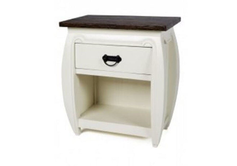 AMISA (DET292) CURVED BEDSIDE TABLE - 2 TONE