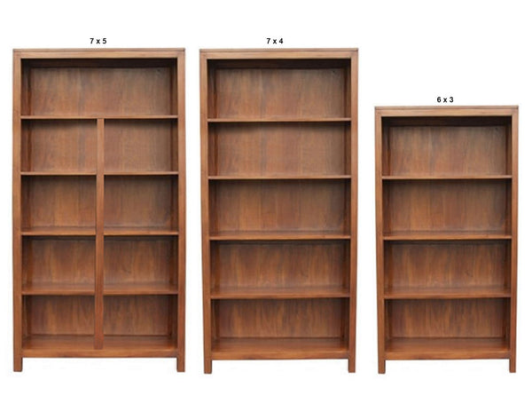 AMSTERDAM HARDWOOD BOOKCASE COLLECTION - ASSORTED STAINED COLOURS