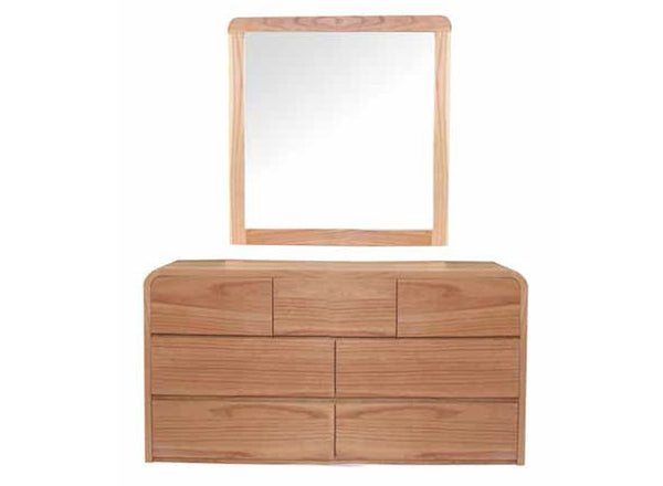 ANDRE (AUSSIE MADE) DRESSING TABLE WITH MIRROR - TASSIE OAK COMBINATION - ASSORTED STAINED COLOURS