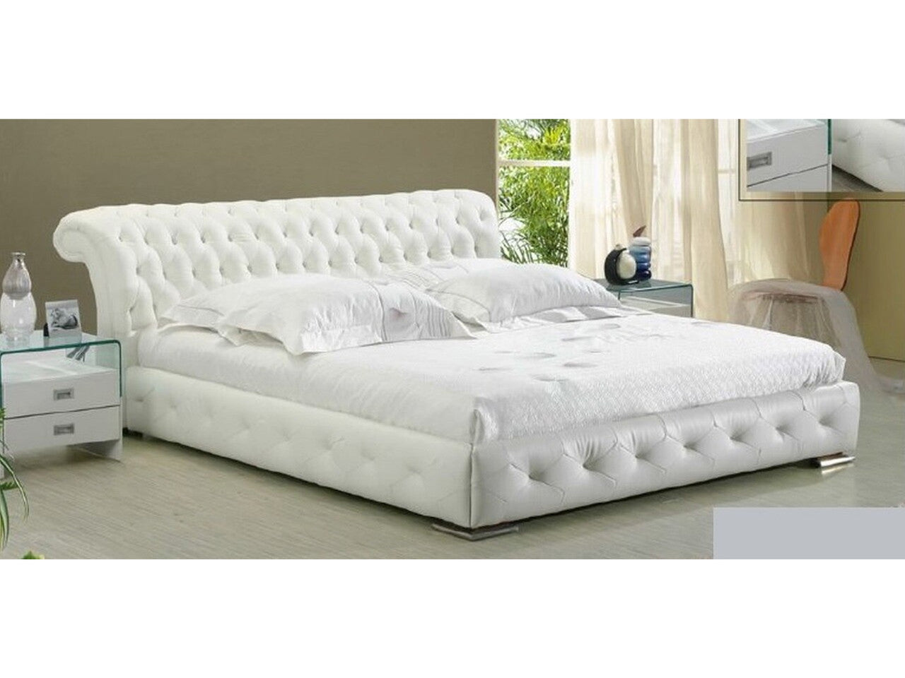 QUEEN ANNA SOPHIA LEATHERETTE BED (3018) - ASSORTED COLOURS