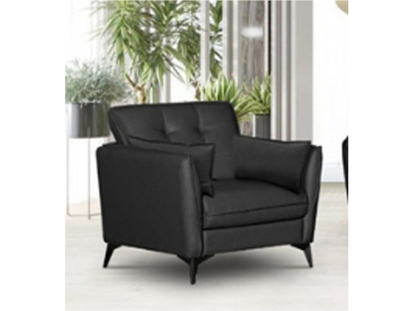 WINSTON LEATHER ARMCHAIR - BLACK