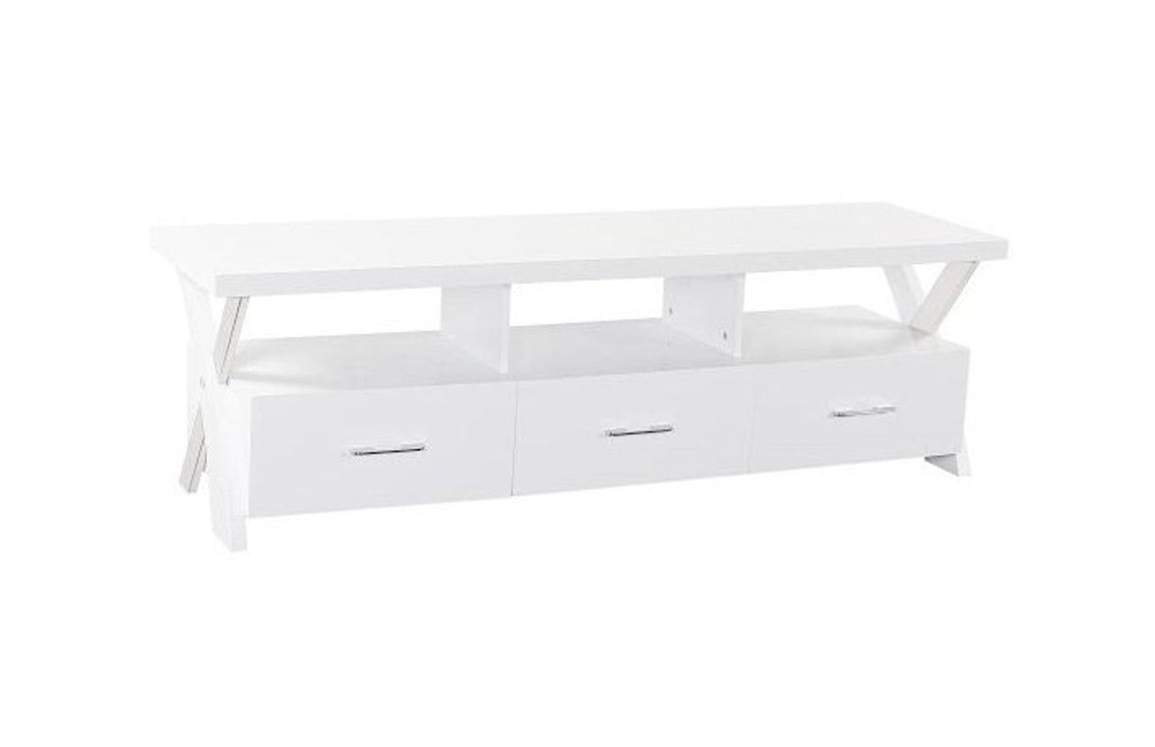 ASHLEY ENTERTAINMENT UNIT WITH 3 DRAWERS (WD-018) -500(H) x1600(W) - HIGH GLOSSY WHITE
