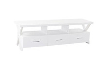 ASHLEY ENTERTAINMENT UNIT WITH 3 DRAWERS (WD-018) -500(H) x1600(W) - HIGH GLOSSY WHITE