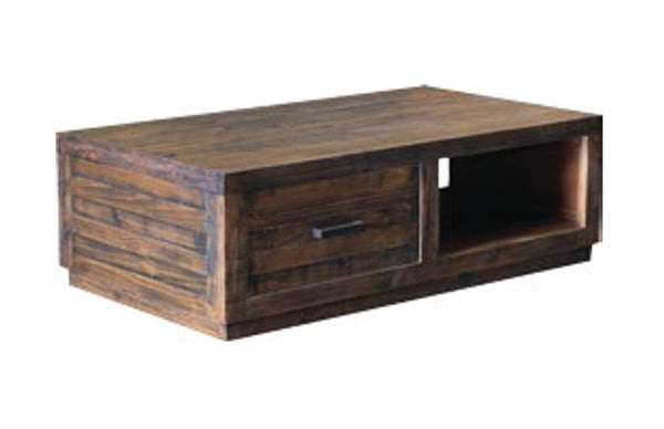 AUCKLAND COFFEE TABLE WITH 2 DRAWERS (3327) - 1270(W) X 450(D) - SMOKEY GUM
