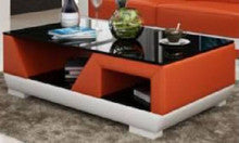 OPA COFFEE TABLE (MODEL-CT9007) - FULL LEATHERETTE + 3 x TEMPERED GLASS - 1200(W) X 700(D) - ASSORTED COLOURS