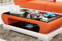 MAX COFFEE TABLE (MODEL-CT9002) -1200(W) X 700(D) - FULL LEATHERETTE + 2 TEMPERED GLASS - ASSORTED COLOURS