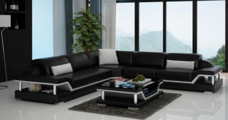 SARA BONDED LEATHER CORNER LOUNGE SUITE ( MODEL-G1110B) - CHOICE OF LEATHER AND ASSORTED COLOURS AVAILABLE