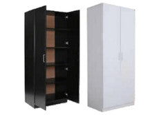 ALLEAH 2 DOOR / 5 SHELF PANTRY - BLACK OR WHITE