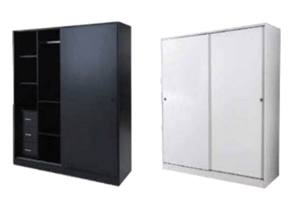 ALLEAH SLIDING DOOR WARDROBE - BLACK OR WHITE