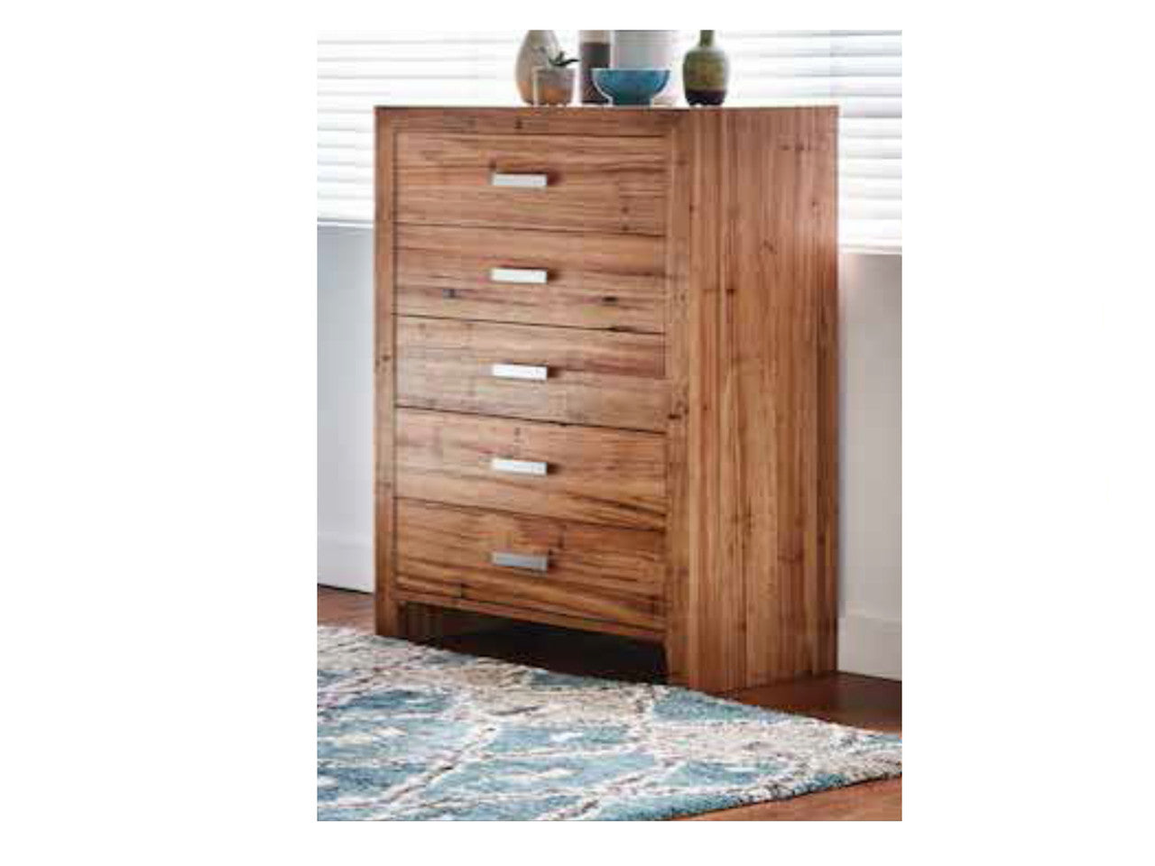 STUNZEL KING 4 PIECE (TALLBOY) BEDROOM SUITE - WORMY CHESTNUT