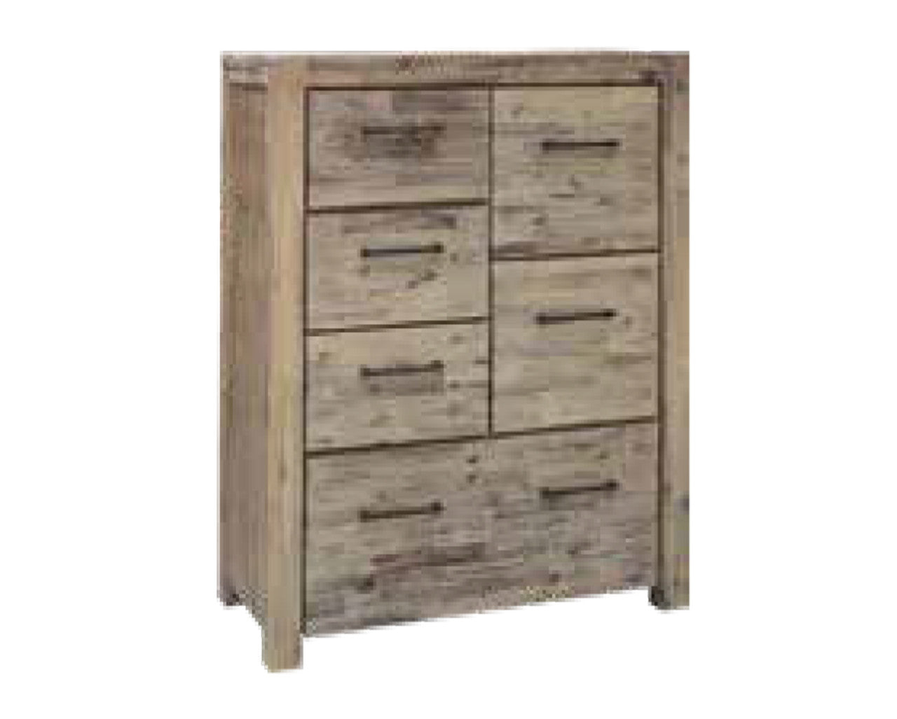 WINSLOW ACACIA 6 DRAWERS LARGE TALLBOY - AS PICTURED