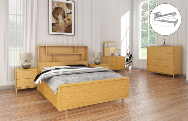 SINGLE OR KING SINGLE ANTARCTICA (AUSSIE MADE) 3 PIECE (TALLBOY) BEDROOM SUITE BED FRAME WITH FRONT GAS LIFT - ASSORTED COLOURS