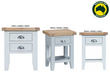 ARBETTA (AUSSIE MADE) BEDSIDE TABLE COLLECTION - TASSIE OAK COMBINATION - ASSORTED PAINTED / STAINED COLOURS - STARTING FROM $499