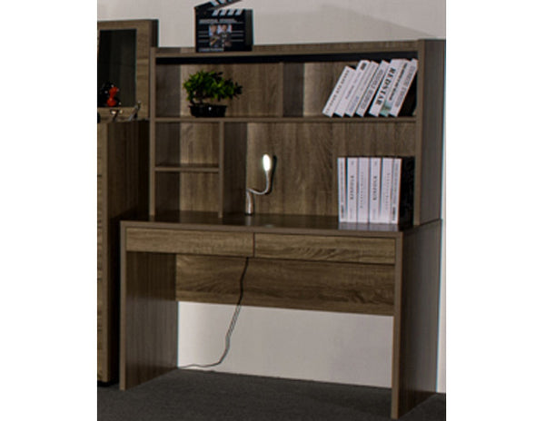 DENZEL STUDY DESK WITH HUTCH - 1515(H) x 1200(W) x 580(D) - GREY OAK
