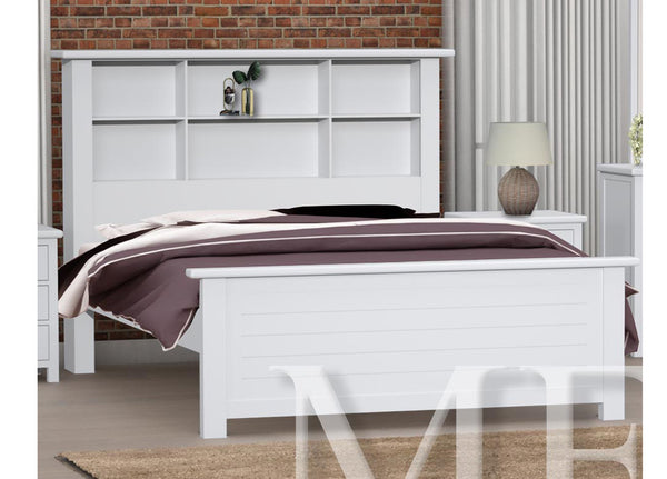 QUEEN DAMION (CUSTOM MADE) BOOKEND BED - ASSORTED COLOURS