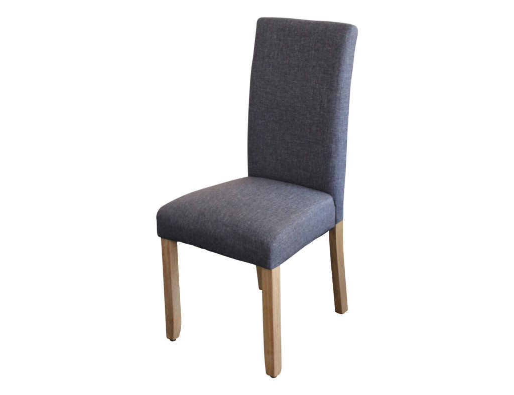 ASHTON SET OF 2 FABRIC UPHOLSTERED DINING CHAIR -  DARK GREY