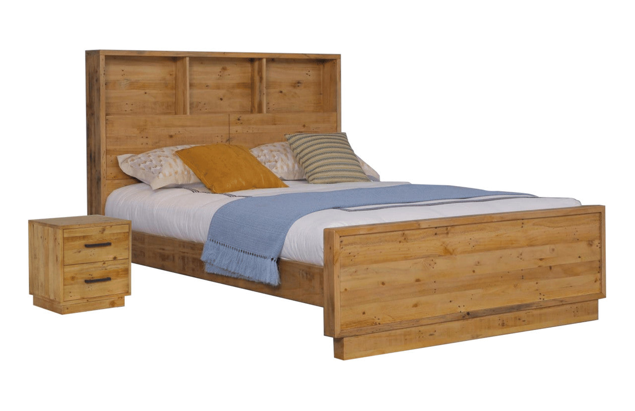 KING SYRACUSE BOOKEND BED - RUSTIC