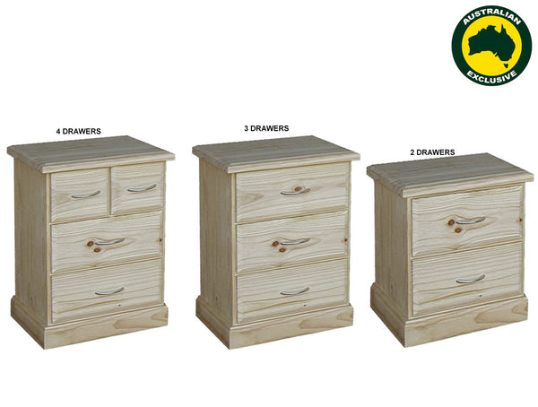AVOCA (AUSSIE MADE) BEDSIDE TABLE COLLECTION - RAW