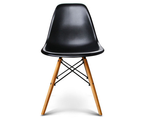 EVERLEE (SET OF 4) RETRO BENCH WOOD DINING CHAIR - BLACK