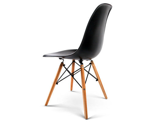 EVERLEE (SET OF 4) RETRO BENCH WOOD DINING CHAIR - BLACK