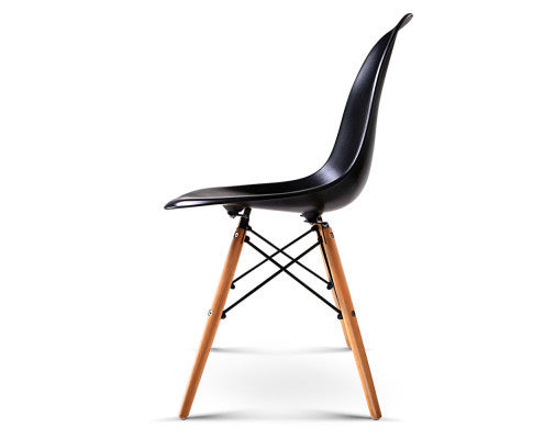 EVERLEE (SET OF 4) RETRO BENCH WOOD DINING CHAIR - BLACK