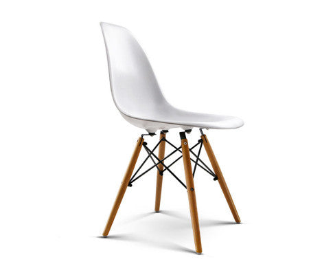 EVERLEE (SET OF 2) RETRO BENCH WOOD DINING CHAIR - WHITE