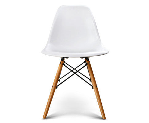 EVERLEE (SET OF 4) RETRO BENCH WOOD DINING CHAIR - WHITE
