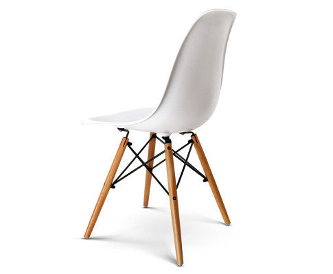 EVERLEE (SET OF 4) RETRO BENCH WOOD DINING CHAIR - WHITE