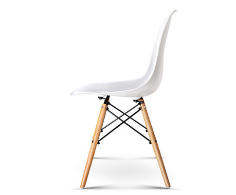 EVERLEE (SET OF 4) RETRO BENCH WOOD DINING CHAIR - WHITE
