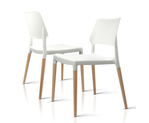 PHOEBE (SET OF 4) WOODEN STACKABLE DINING CHAIR - WHITE