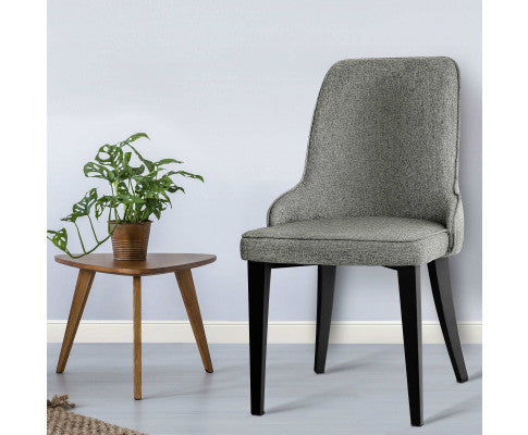 ANDREA (SET OF 2) FABRIC DINING CHAIRS - GREY