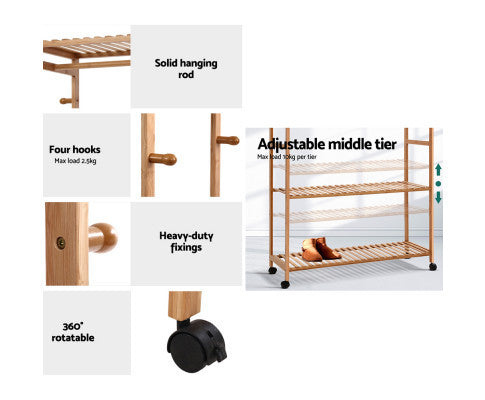 HARRIS BAMBOO CLOTHES RACK - NATURAL