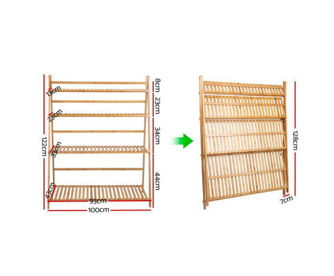 HARRIS 4-TIER BAMBOO LADDER SHELF PLANT STAND - NATURAL