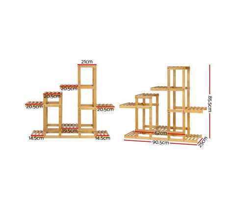 HARRIS 6-TIER SHELVING BAMBOO PLANT STAND - NATURAL