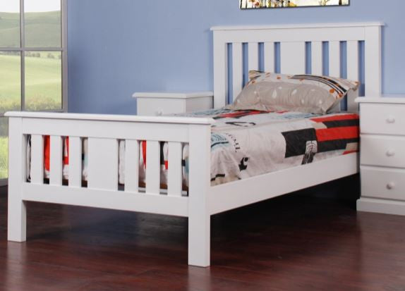KING SINGLE KORNOS BED - (MODEL:2-5-14-4-9-7-15) - WHITE