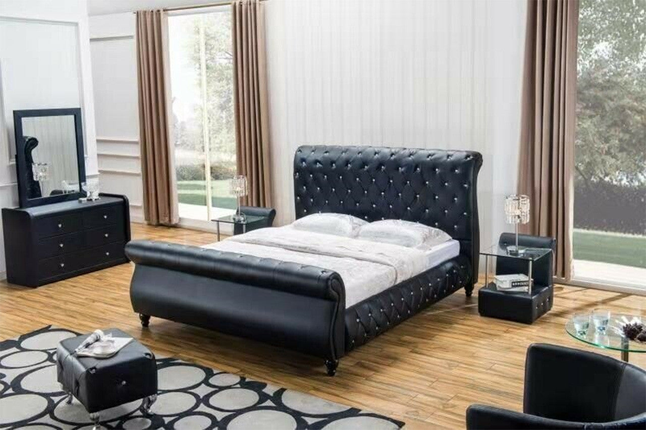 DOUBLE CORAL SLEIGH BED (MODEL: B037) - ASSORTED COLOURS