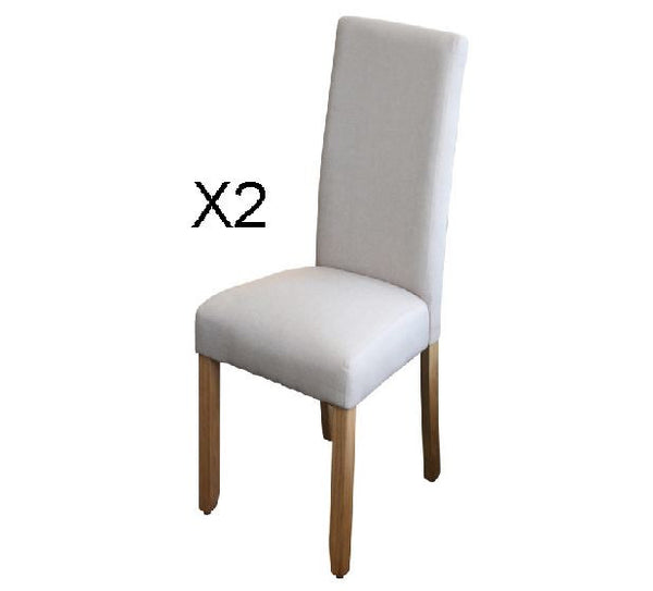 ASHTON SET OF 2 FABRIC UPHOLSTERED DINING CHAIR - BEIGE