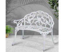 WALDEN OUTDOOR METAL BENCH WITH ARMREST - WHITE