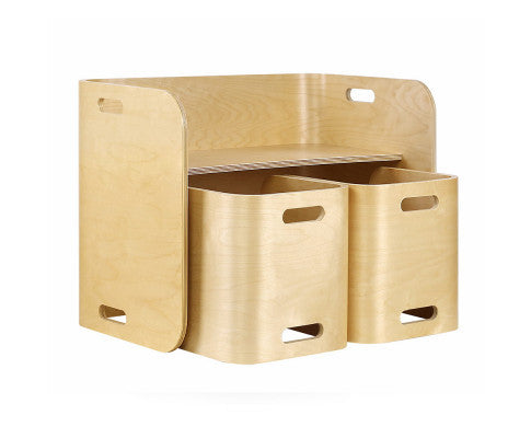 MARLON 3 PIECE KIDS TABLE & CHAIRS SET - NATURAL