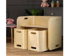 MARLON 3 PIECE KIDS TABLE & CHAIRS SET - NATURAL