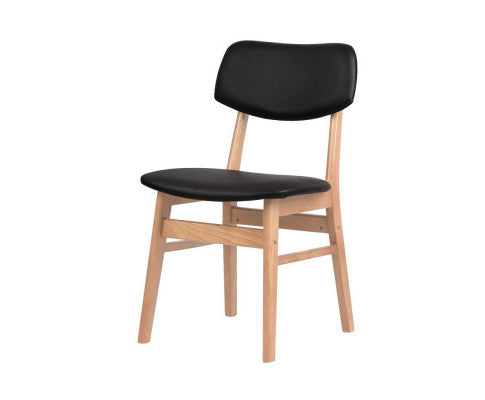 GAVIN PVC DINING CHAIR (SET OF 2) - BLACK