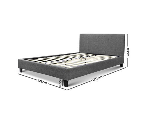 DOUBLE NEO FABRIC UPHOLSTERED BED - GREY