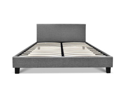 DOUBLE NEO FABRIC UPHOLSTERED BED - GREY