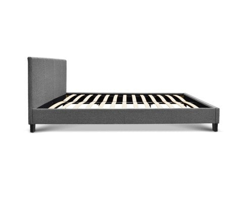 DOUBLE NEO FABRIC UPHOLSTERED BED - GREY