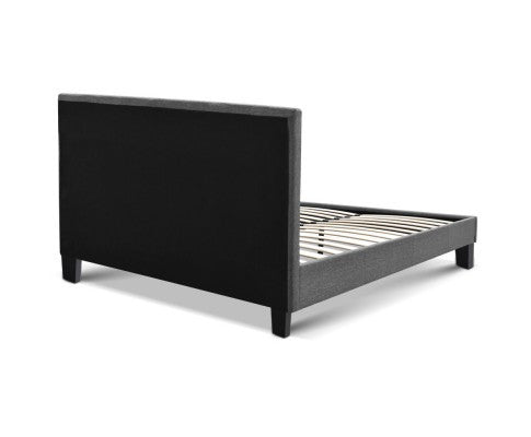 DOUBLE NEO FABRIC UPHOLSTERED BED - GREY
