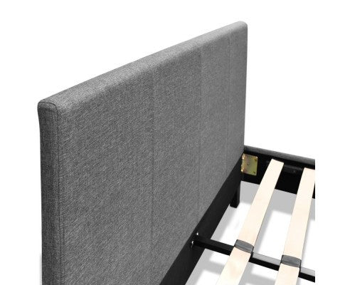 DOUBLE NEO FABRIC UPHOLSTERED BED - GREY