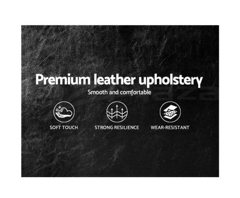 QUEEN NEO PU LEATHER BED - BLACK